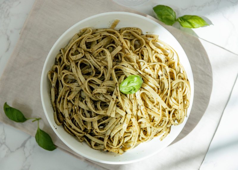 Fettuccine pesto with fresh basil — Pastaphony Glendora
